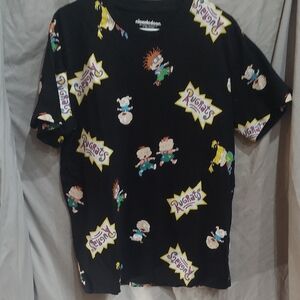 Nickelodeon Black Rugrats Men's T-Shirt Size Large